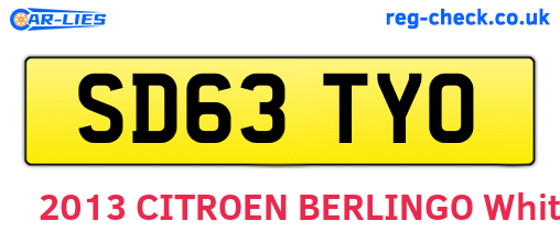 SD63TYO are the vehicle registration plates.