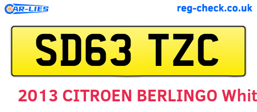 SD63TZC are the vehicle registration plates.