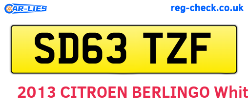 SD63TZF are the vehicle registration plates.