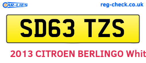 SD63TZS are the vehicle registration plates.