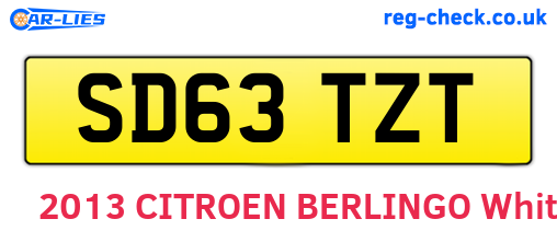 SD63TZT are the vehicle registration plates.