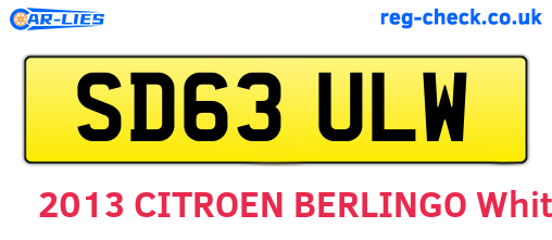 SD63ULW are the vehicle registration plates.