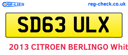 SD63ULX are the vehicle registration plates.
