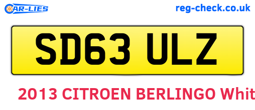 SD63ULZ are the vehicle registration plates.