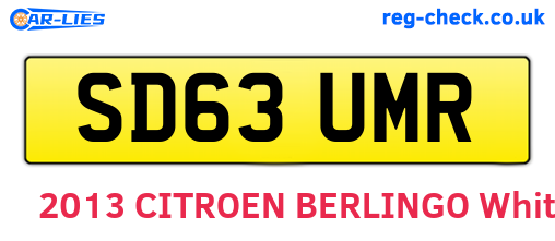 SD63UMR are the vehicle registration plates.
