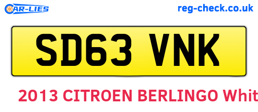 SD63VNK are the vehicle registration plates.
