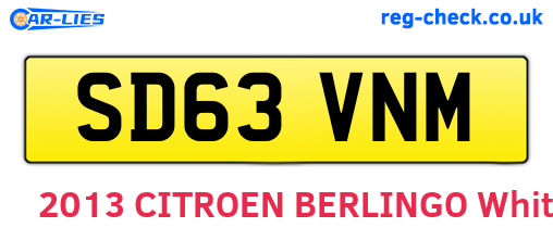 SD63VNM are the vehicle registration plates.