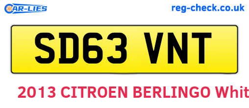 SD63VNT are the vehicle registration plates.