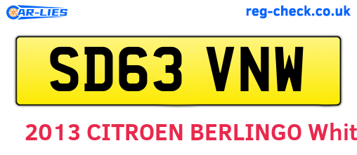 SD63VNW are the vehicle registration plates.