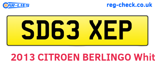 SD63XEP are the vehicle registration plates.