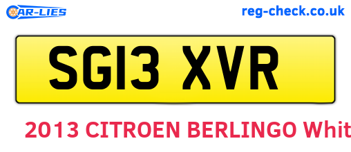 SG13XVR are the vehicle registration plates.