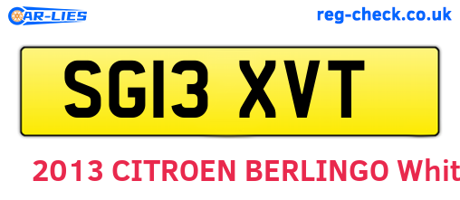 SG13XVT are the vehicle registration plates.