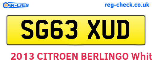 SG63XUD are the vehicle registration plates.
