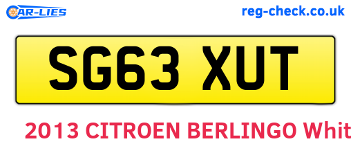 SG63XUT are the vehicle registration plates.