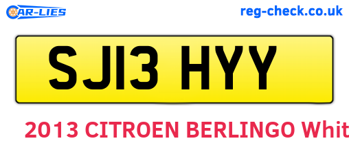 SJ13HYY are the vehicle registration plates.