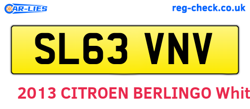 SL63VNV are the vehicle registration plates.