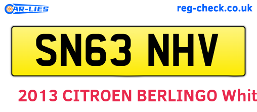 SN63NHV are the vehicle registration plates.