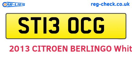 ST13OCG are the vehicle registration plates.