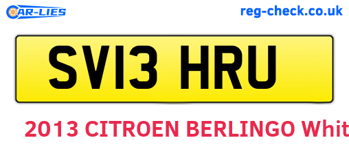 SV13HRU are the vehicle registration plates.