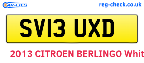 SV13UXD are the vehicle registration plates.