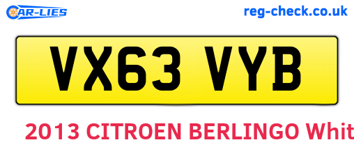 VX63VYB are the vehicle registration plates.