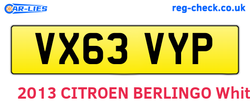 VX63VYP are the vehicle registration plates.