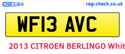 WF13AVC are the vehicle registration plates.