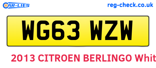 WG63WZW are the vehicle registration plates.