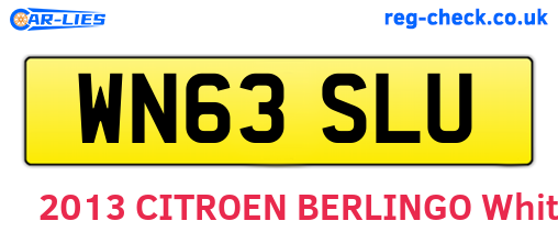 WN63SLU are the vehicle registration plates.