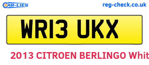 WR13UKX are the vehicle registration plates.