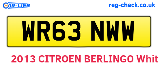 WR63NWW are the vehicle registration plates.
