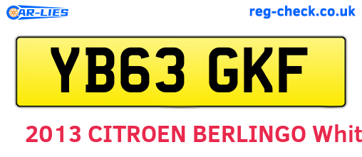 YB63GKF are the vehicle registration plates.