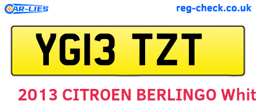 YG13TZT are the vehicle registration plates.