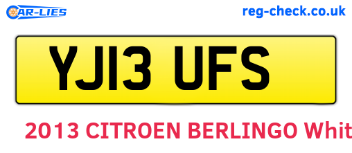 YJ13UFS are the vehicle registration plates.
