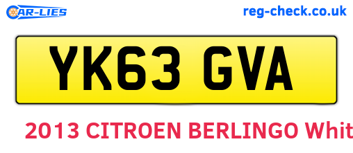 YK63GVA are the vehicle registration plates.
