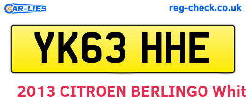 YK63HHE are the vehicle registration plates.