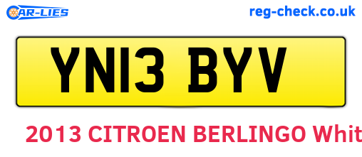 YN13BYV are the vehicle registration plates.