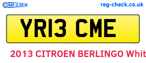 YR13CME are the vehicle registration plates.