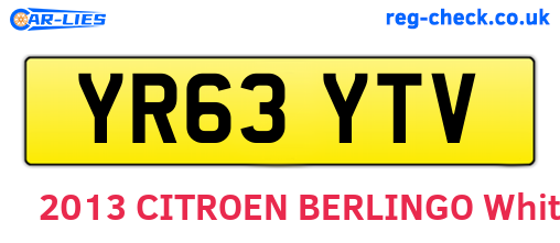 YR63YTV are the vehicle registration plates.