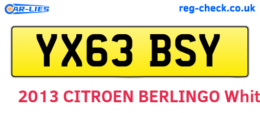 YX63BSY are the vehicle registration plates.