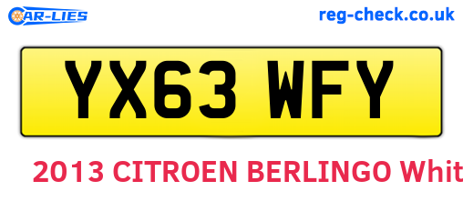 YX63WFY are the vehicle registration plates.