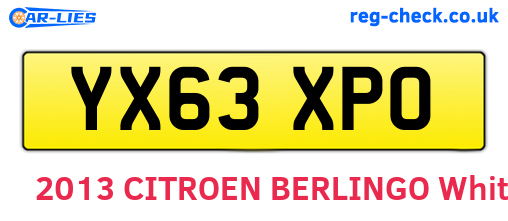 YX63XPO are the vehicle registration plates.