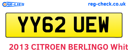 YY62UEW are the vehicle registration plates.
