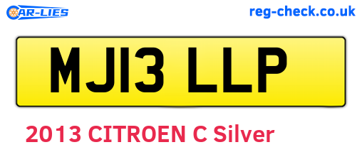MJ13LLP are the vehicle registration plates.