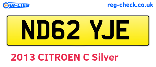 ND62YJE are the vehicle registration plates.