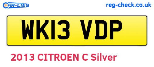 WK13VDP are the vehicle registration plates.
