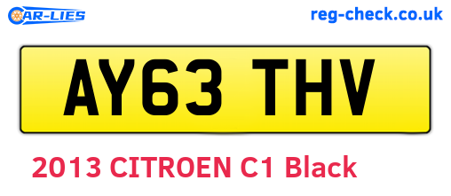 AY63THV are the vehicle registration plates.