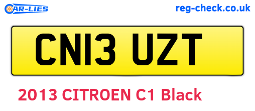 CN13UZT are the vehicle registration plates.
