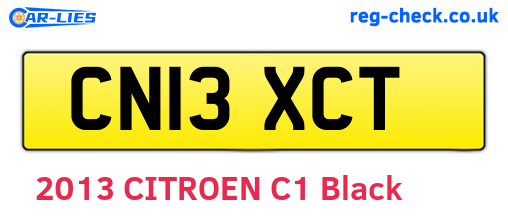 CN13XCT are the vehicle registration plates.