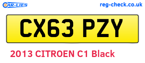 CX63PZY are the vehicle registration plates.